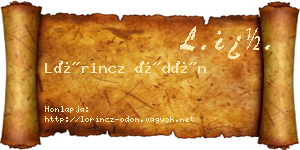 Lőrincz Ödön névjegykártya